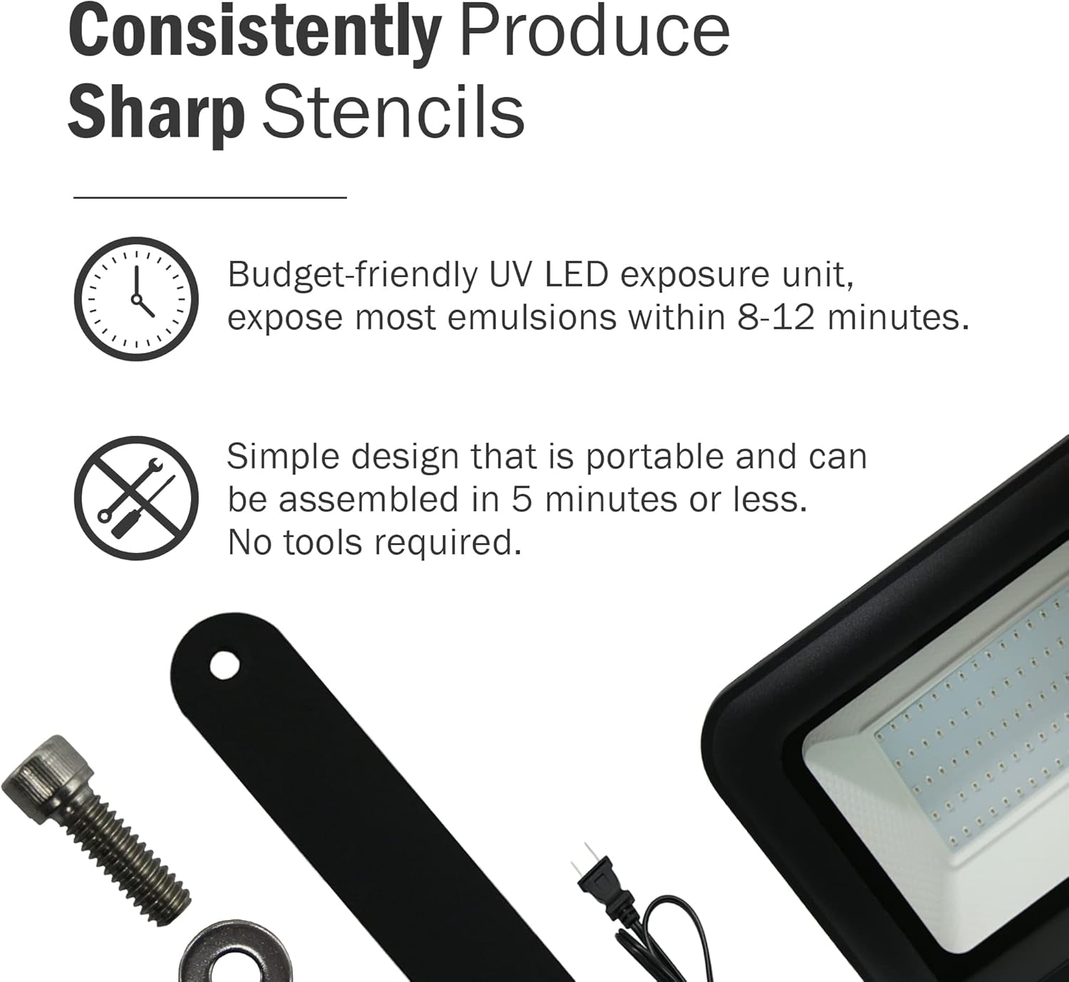 ® Exposure Unit 30W UV LED - Photo Emulsion Exposure LED Kit for Screen Printing Screens, UV Screen Printing Light with Adjustable Stand, Screen Printing Supplies