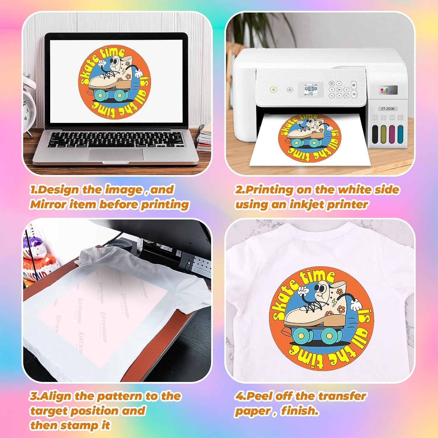 Sublimation Paper 8.3 X 11 Inches - 110 Sheets Sublimation Paper Compatible with Inkjet Printers & Sublimation Inks, High Transfer Efficiency for T-Shirts, Mugs, Crafts