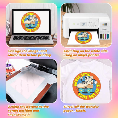 Sublimation Paper 8.3 X 11 Inches - 110 Sheets Sublimation Paper Compatible with Inkjet Printers & Sublimation Inks, High Transfer Efficiency for T-Shirts, Mugs, Crafts