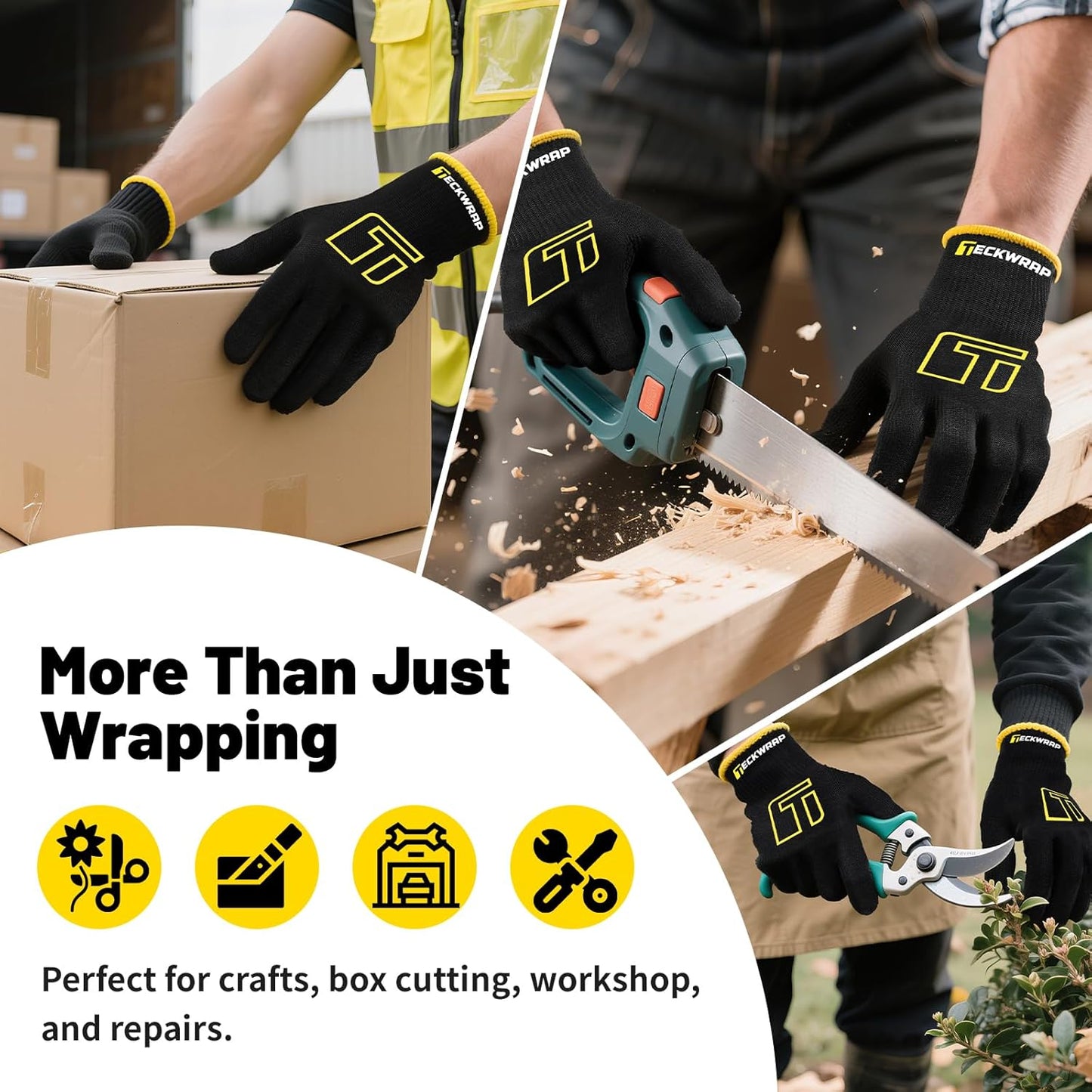 Vinyl Wrap Gloves 2 Pairs XL Black Cut Resistant Work Gloves for Car Wrapping Window Tinting Level 3 Protection Flexible Fit for Installers