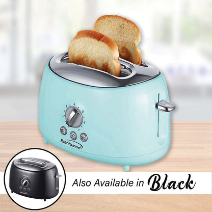 Cool-Touch 2-Slice Retro Toaster with Extra-Wide Slots (Blue)