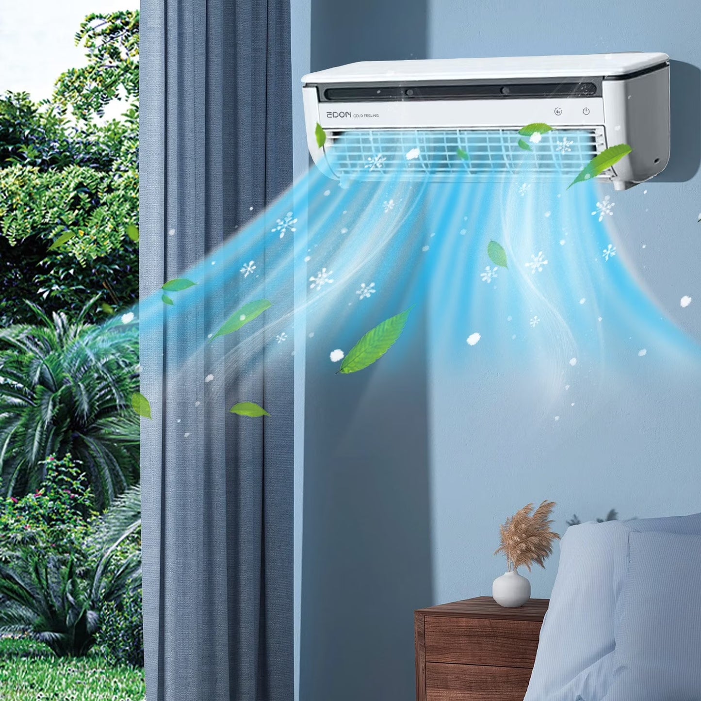 10000 BTU Window Air Conditioner 450 Sq Ft. Intelligent AC, with Remote Control, Can Be Used as a Dehumidifier/Fan, Operates Quietly, Energy-Saving