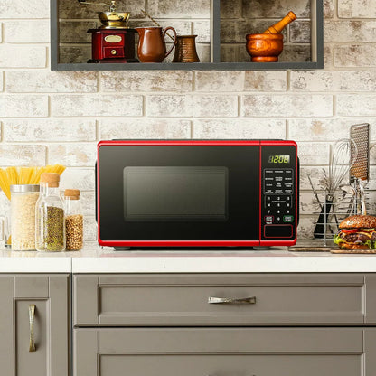 0.7 Cu. Ft. Countertop Microwave Oven, 700 Watts, Red, New