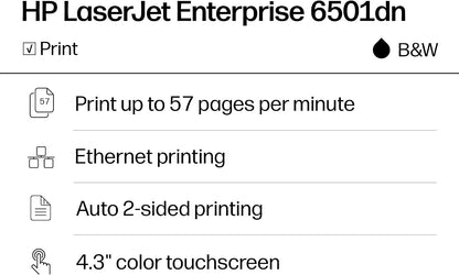 HP Laserjet Enterprise 6501DN Black and White Printer