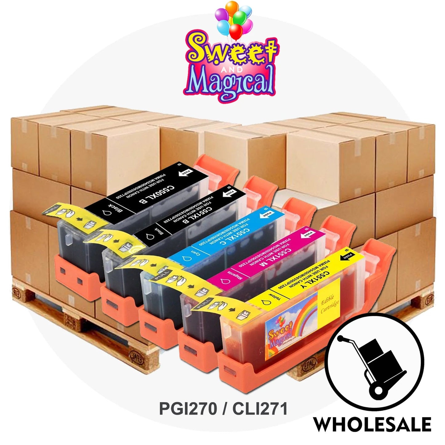 Edible Ink Cartridge for PGI-270 / CLI-271 (5-Pack) - Box of 12 Set