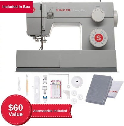 SINGER Heavy Duty 4423 Sewing Machine, Grey | Strong Motor, Full Metal Frame, 97 Stitch Applications, 1-Step Buttonhole, LED Light & Accessory Kit