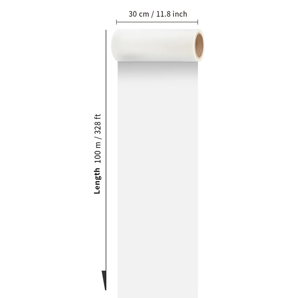 DTF Transfer Film Roll 11.8" X 328Ft Matte Double Sided for Sublimation PET Heat Transfer Pretreat Sheets(Shipping from China)