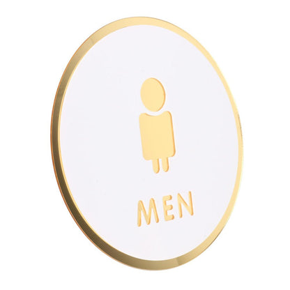 Toilet Door Sign Bathroom Sign Acrylic Pictogram Toilet Symbol Bathroom Door Signage Restroom Sign for Commercial Public Place Store Mall Style D