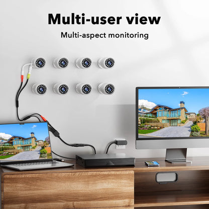SC35 8CH CCTV Security Camera System Outdoor with 3TB Hard Drive 8Pcs Wired 1080P Bullet Surveillance Cameras HDMI Connector