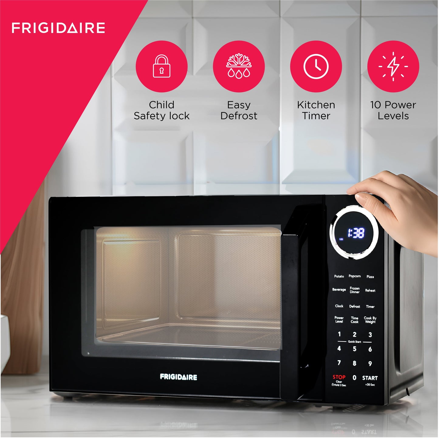 0.9 Cu Ft Countertop Microwave Ovens in Black, EMW953