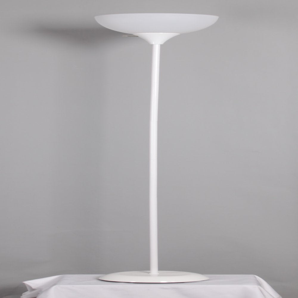 71" White Plastic Floor Lamp, Modern, Good for Young Adult Dorm or Adult Home Office.