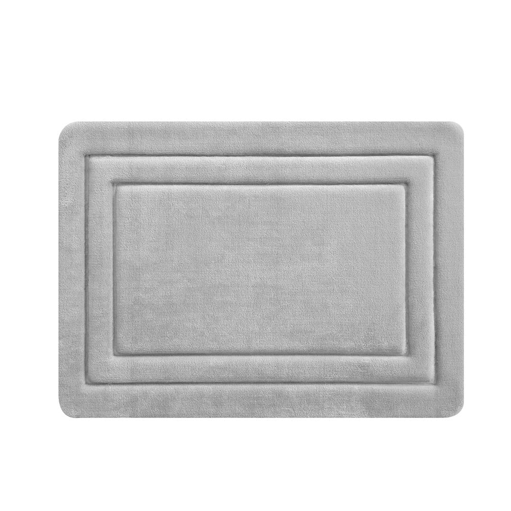 2 Piece Silver Memory Foam Bath Rug Set, Available in Multiple Colors