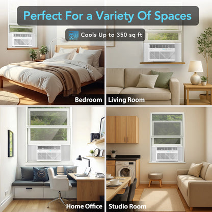 8,000 BTU Window Mounted Air Conditioner with Remote Control, Wi-Fi