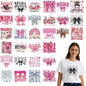 Dtf Transfers Ready to Press - 30Pcs Mother'S Day Iron on Transfers for Tshirts, Mama Bow Iron on Decals Patches, Pink Coquettee Heat Transfer Stickers for Clothes Pillows Bag DIY Crafts