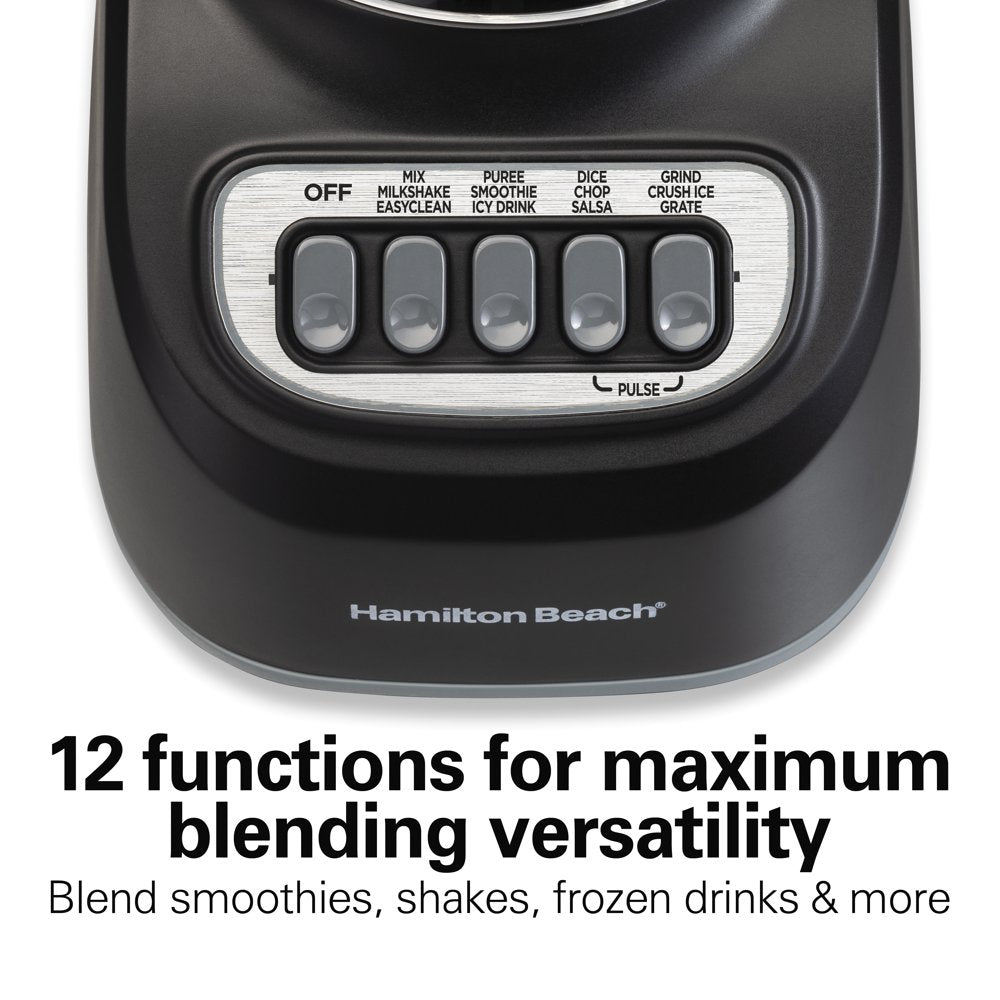 Smoothie Blender, 48 Oz. Jar, 12 Blending Functions, Black, 50180F