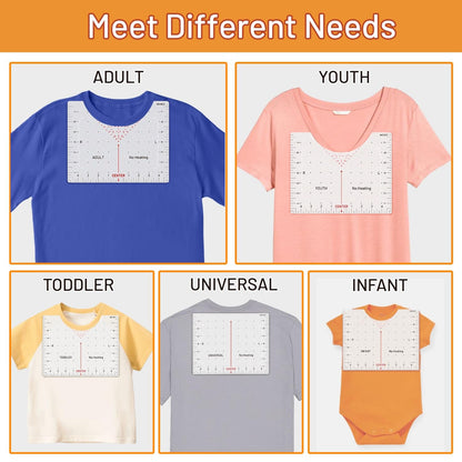 Transourdream 8Pcs Extended XL Tshirt Ruler Guide, Center Vinyl Alignment Ruler for round & V-Neck T-Shirts, Front Back Measurement Tool for Sublimation Heat Transfer