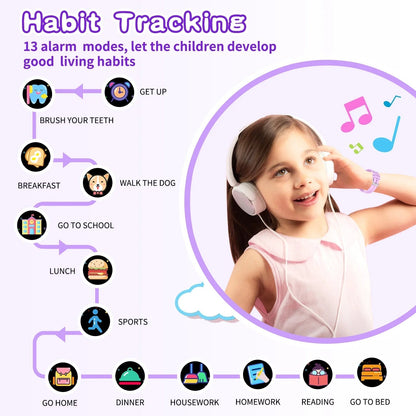 1.54" Smart Watch for Girls Smart Watch for Kids with Camera Games Pedometer Video MP3 Flashlights Calculator Alarm Clock Children Touch Screen Purple
