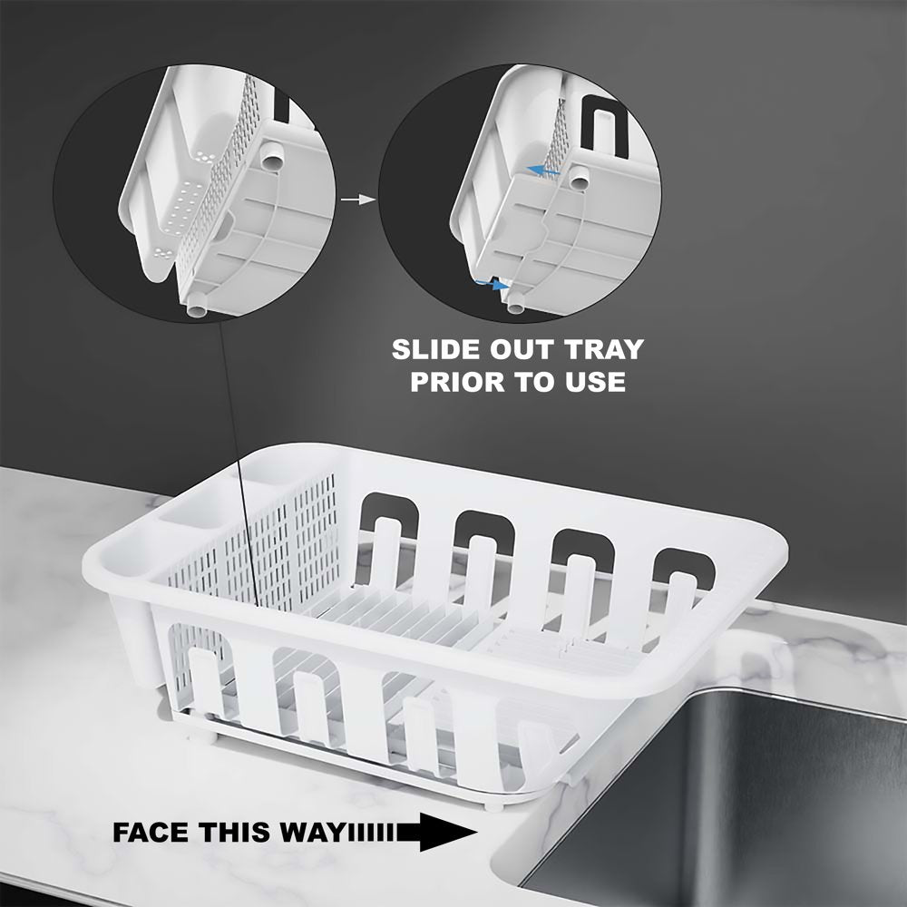 2-Piece Plastic Sink Set with Slide-Out Drip Tray (Multiple Colors)