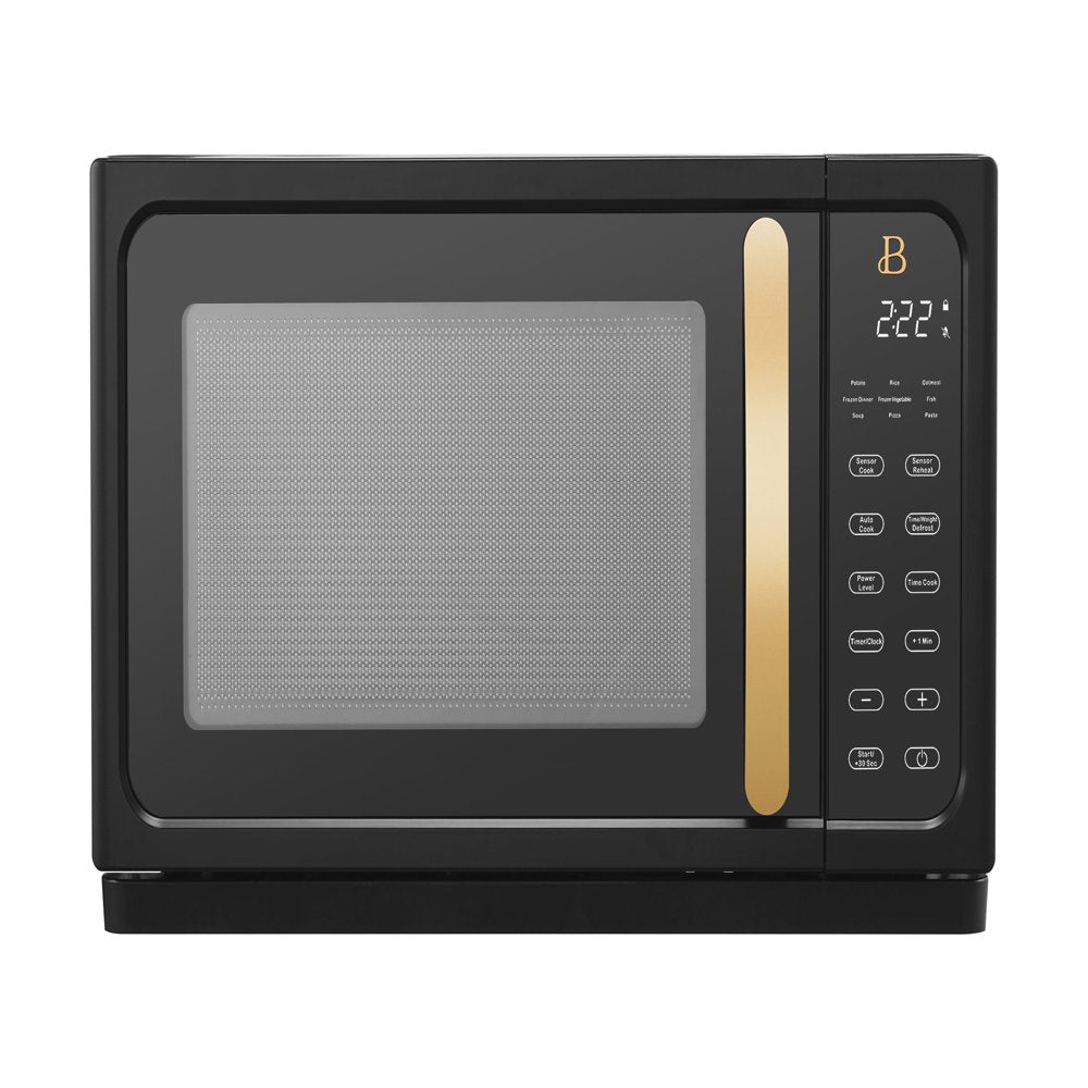 1.1 Cu Ft 1000 Watt, Sensor Microwave Oven, Sesame Black by Drew Barrymore, New