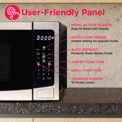 3-In 1 Countertop Microwave Oven / Air Fryer / Convection, 1.1 Cu. Ft., Stainless Steel