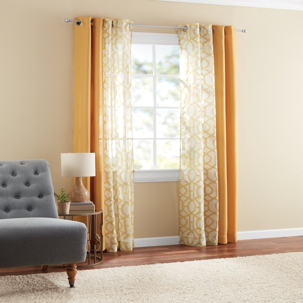 Kingswood 4 Piece Window Curtain Panel Set, Brown Butter, 27.5X84