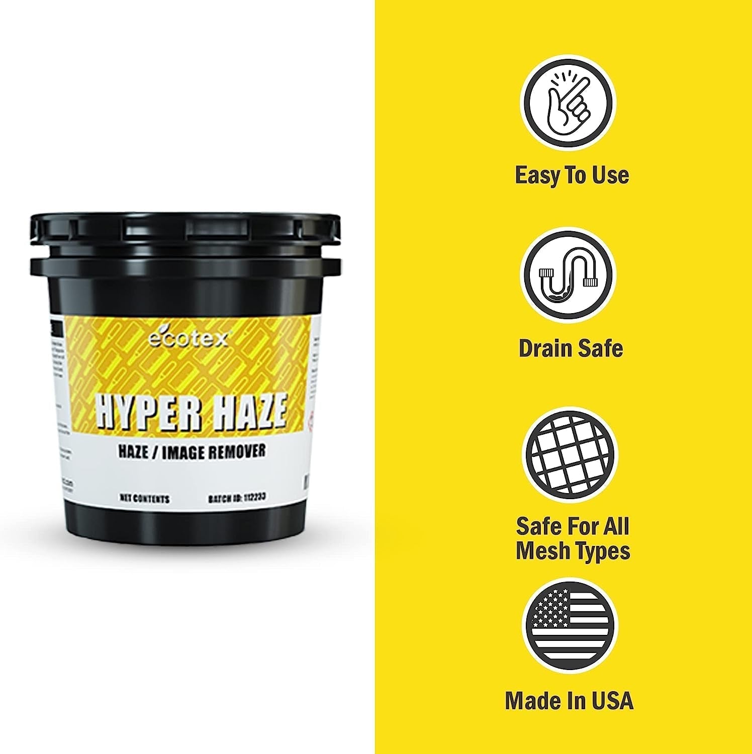 Ecotex® Screen Printing Cleaning Kit - Emulsion Remover - Press Wash Plastisol Ink Cleaner, Hyper Haze Remover and Degreaser, Premium Hand Cleaner and Scrub Pad - Screen Printing Supplies