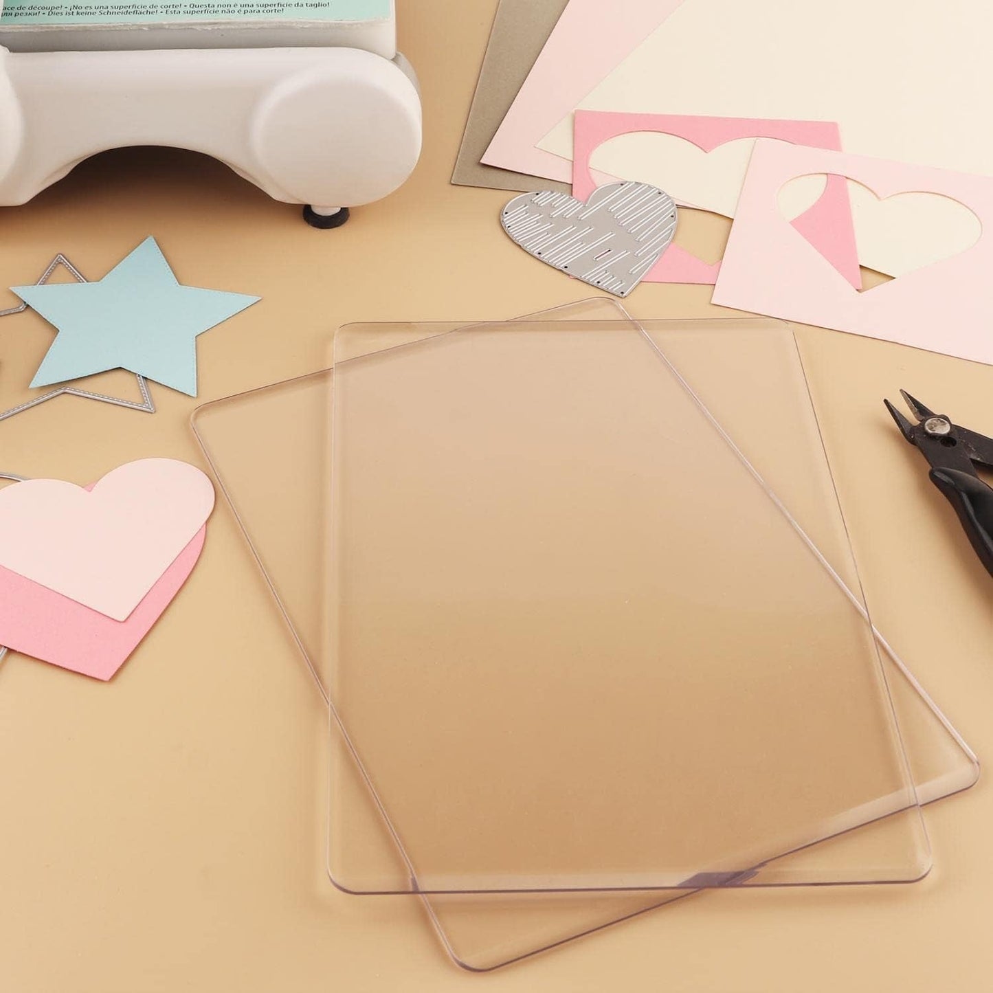 2 Pcs/1 Pair Standard Cutting Pads for Die Cutting Machine；Clear Polycarbonate Plastic Cutting Plates,Cutting Pads Die Cutting Plates 8 3/4" X 6 1/8" X 1/8 "(22.5 X 15.5 X 0.3 Cm)