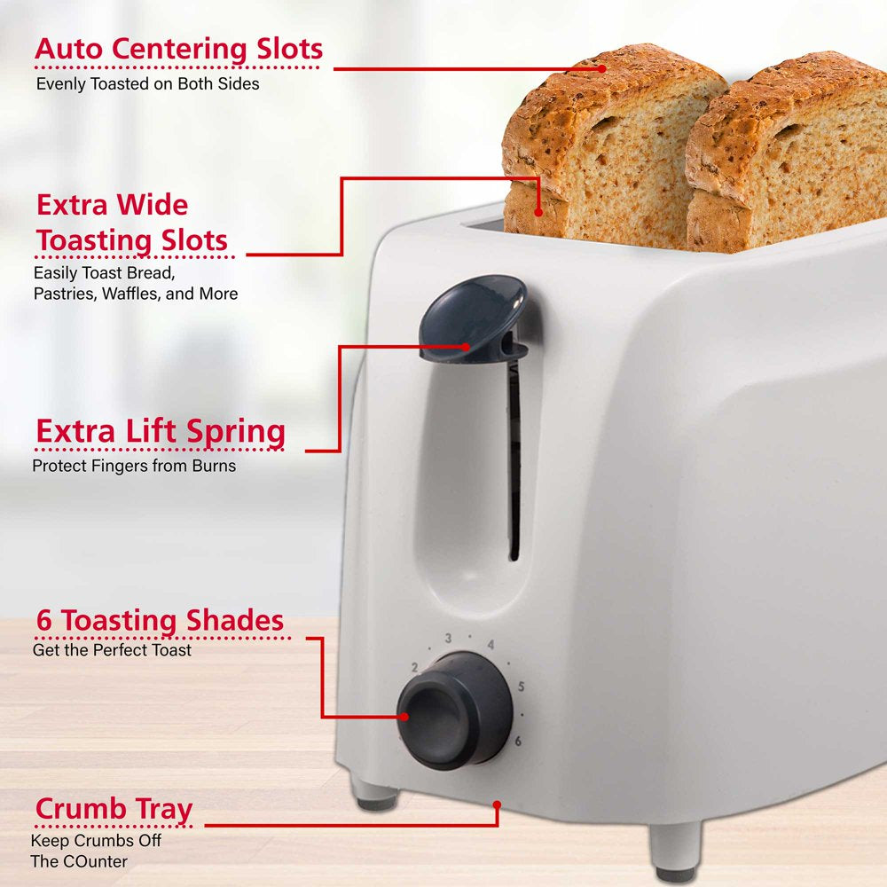 Cool Touch New 2-Slice Toaster, White