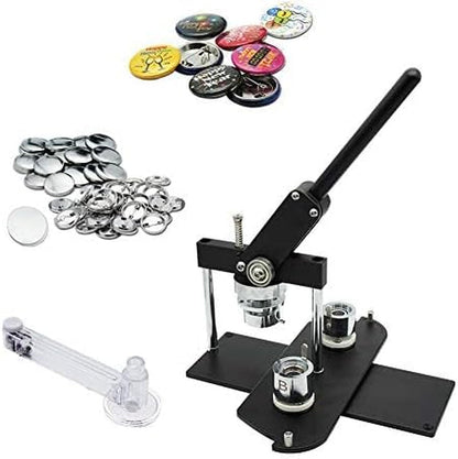 Chibuttons Pro 25Mm (1") Metric Button Maker Machine B400 Kit | All-Metal Craft Press with 500 Sets Components, Adjustable Circle Cutter & Moulds | Tiny Buttons, Mini Badges, Custom Pins (Black-New)