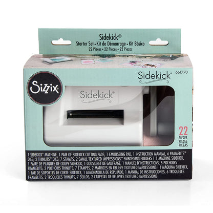 Sizzix Sidekick Starter Kit 661770 Portable Manual Die Cutting & Embossing Machine for Arts & Crafts, Scrapbooking & Cardmaking, 6.35 Cm Opening, 2.5" Opening, White
