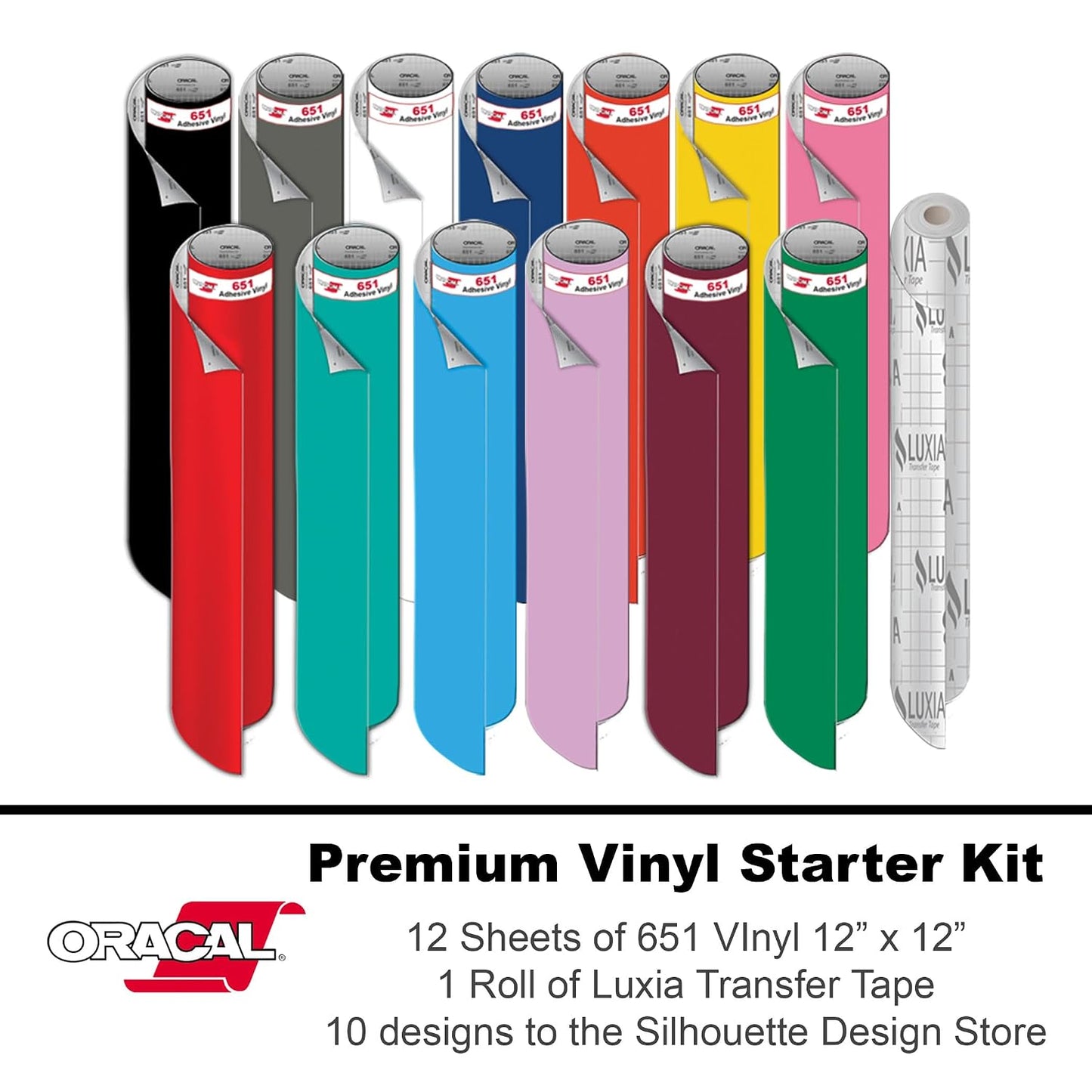 Cameo 5 Bundle with Vinyl and Heat Transfer Starter Kits, 24 Pack of Pens, Tool Kit, Start up Guide with Extra Designs (Matte Black)
