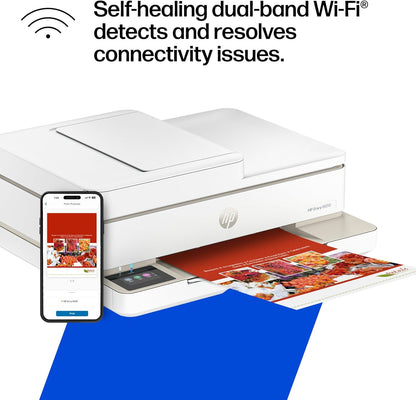 HP Envy 6555 Wireless All-In-One Color Inkjet Printer, Print, Scan, Copy, Duplex Printing Best-For-Home, 3 Month Trial of Instant Ink Included, Ai-Capable (C2XR6A) Portobello