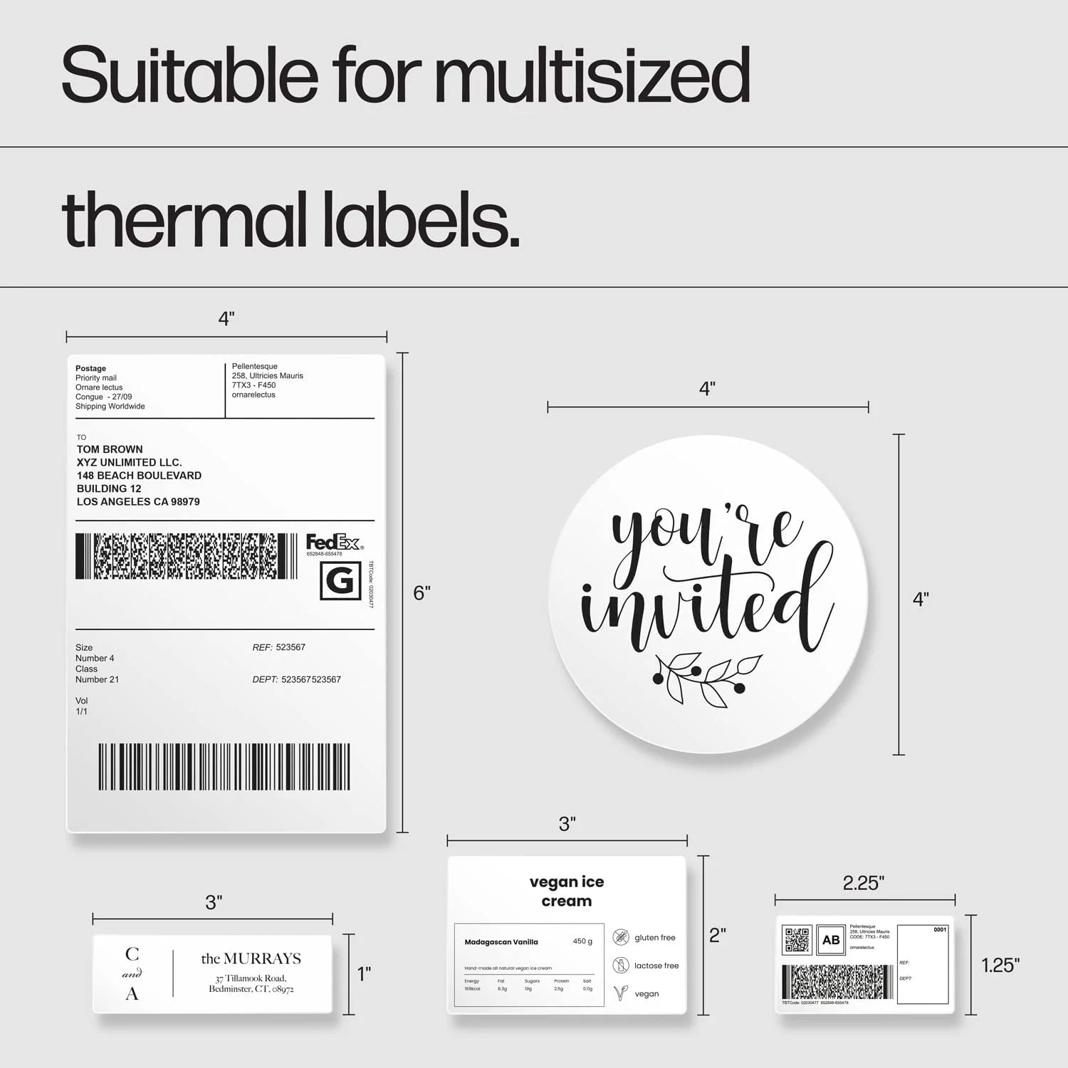 KE100 4X6 Thermal Label Printer, Compact and High-Speed - 203 DPI