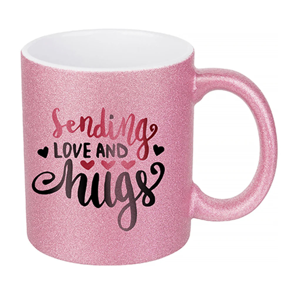 HPN Sublicraft 11 Oz. Glitter Sublimation Ceramic Mug - 36 per Case