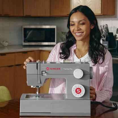 SINGER® 4423 (Grey) High Speed Heavy Duty Sewing Machine with Accessory Kit | 23 Stitches Deliver 97 Applications, 50% More Power for Denim and Canvas, 1100 Stitches/Min, Metal Frame, 1-Step Buttonhole