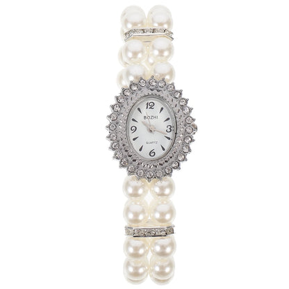 Elegant Women'S Beaded round Watch Stylish Timekeeping Accessory for Everyday Wear