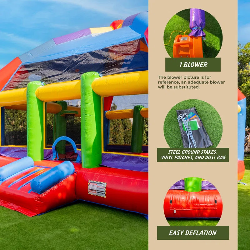 Xjump Grand Party Dome 20' X 20' Commercial Grade Bounce House , Moonwalk Bouncer Jumper for Kids and Adults, Indoor Outdoor, Pvc Vinyl, Birthday Party Rental, Basketball Hoop (Blower Included)