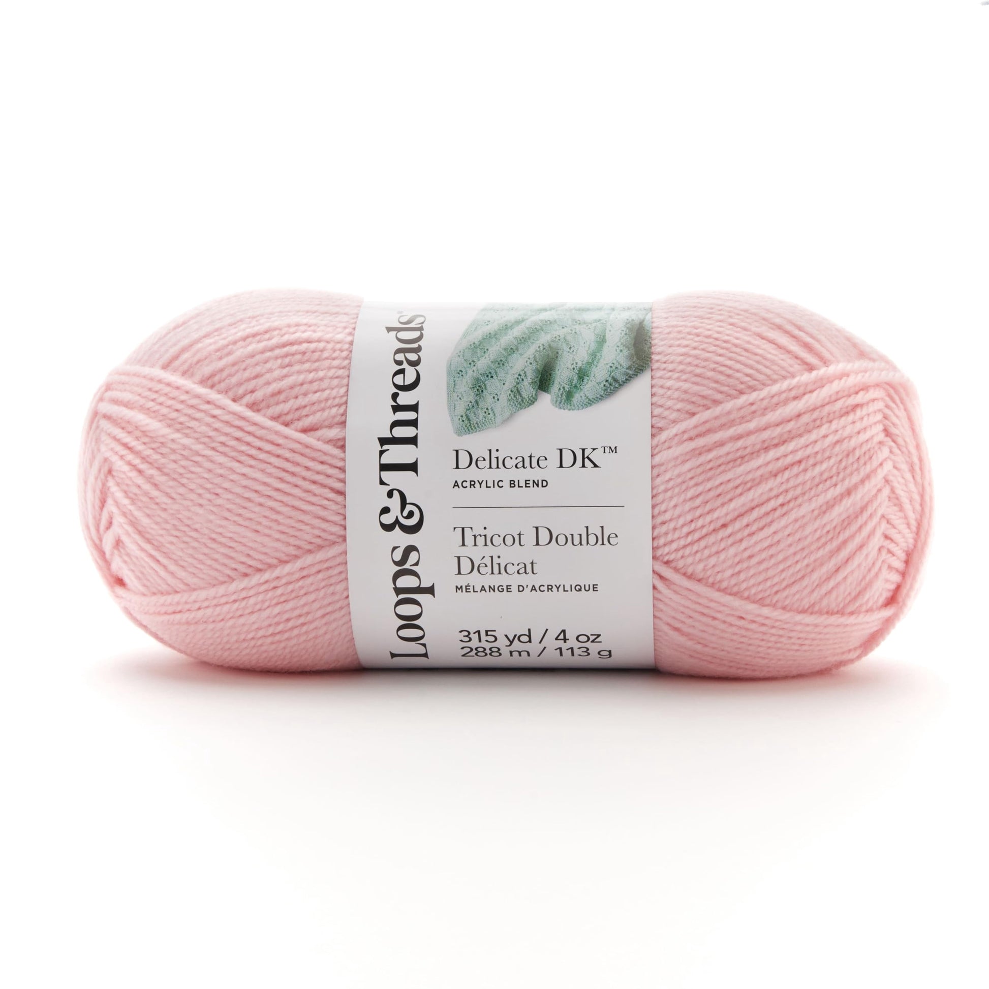 Delicate DK Yarn by Loops & Threads - Yarn for Knitting - Crochet - Weaving - and Arts & Crafts - Pink - Acrylic Yarn - 4 Oz