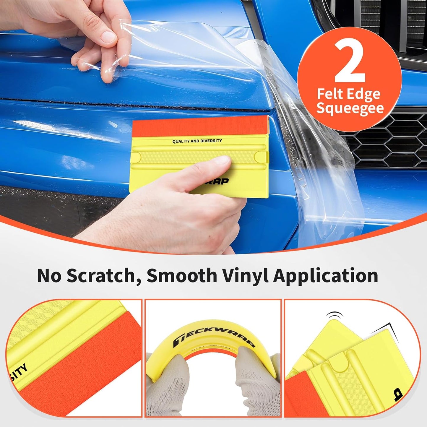 Vehicle Vinyl Wrap Tool Kit Window Tinting Tools Car Wrap Kit, Felt Squeegee, Retractable Utility Knife, Safety Vinyl Film Cutter, Wrap Tools for Car, Window Tint