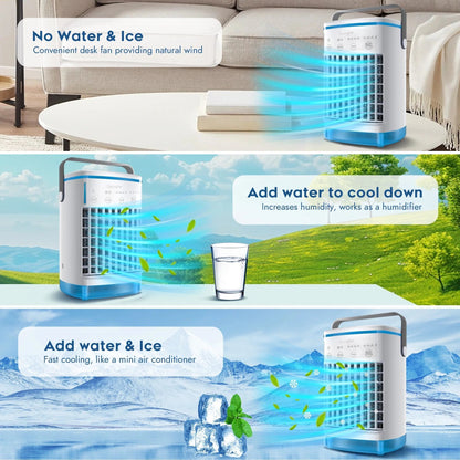 3-In-1 Evaporative Air Cooler 4-Speed Portable Conditioner Cooling Fan 700Ml Mini Humidifier