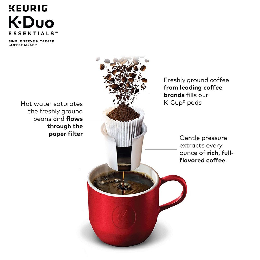 K-Duo Essentials Black Single-Serve K-Cup Pod Coffee Maker, Black