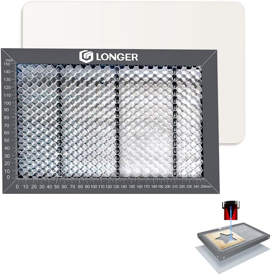 Longer Honeycomb Working Table, Soulmate for Engraver, Honeycomb Working Panel Set for RAY5, Fast Heat Dissipation and Desktop-Protecting, Compatible with All Laser Engraver Machine,11.8"X 7.8"X 0.86"