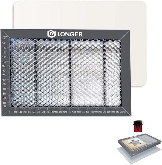 Longer Honeycomb Working Table, Soulmate for Engraver, Honeycomb Working Panel Set for RAY5, Fast Heat Dissipation and Desktop-Protecting, Compatible with All Laser Engraver Machine,11.8"X 7.8"X 0.86"