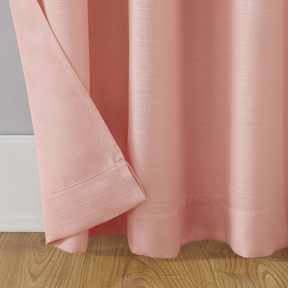 Textured Solid Curtain Single Panel, 38" X 63", Blush