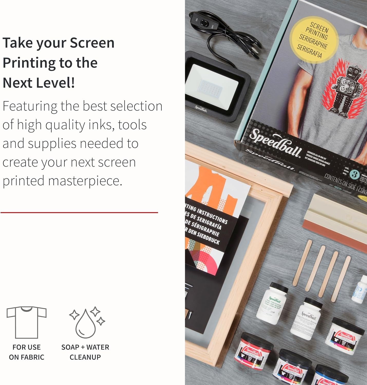 Speedball Advanced All-In-One Screen Printing Kit, Includes LED UV Exposure Lamp
