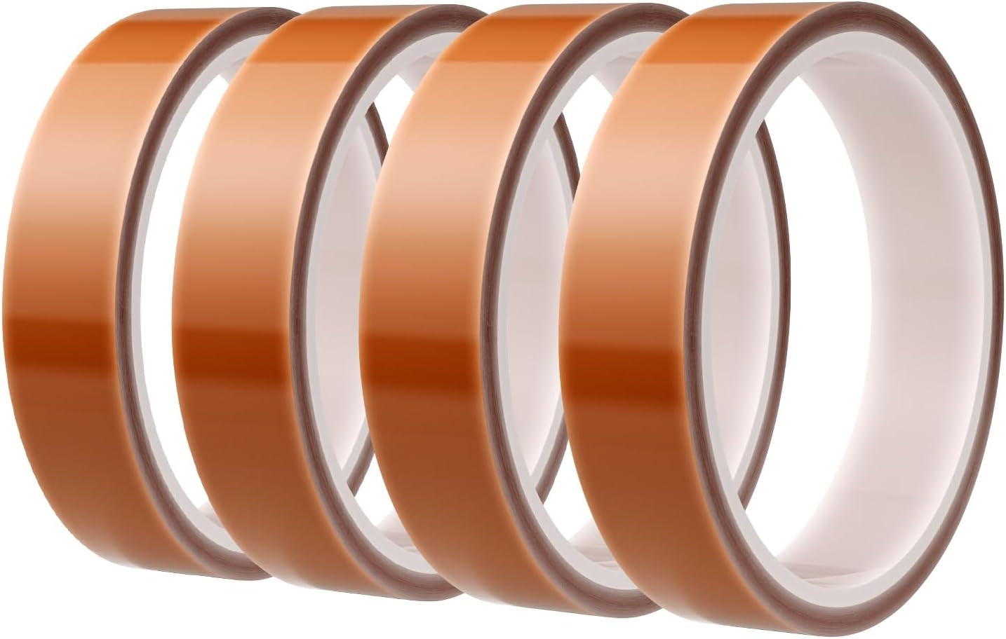 EENOUR 4 Rolls Tumbler Press Heat Resistant Tape 10Mm × 33M, High Temperature Thermal Tape, up to 250℃ (482℉) for Sublimation Blanks Press and Heat Transfer Vinyl (HTV) - 432 Feet Overall