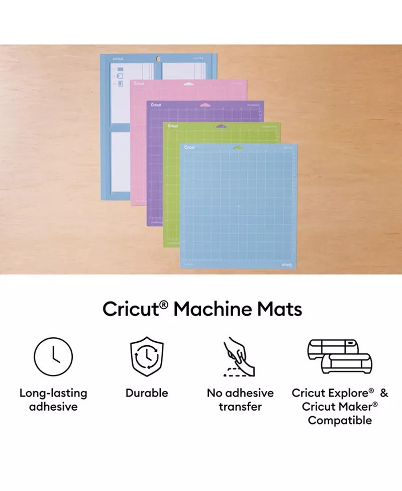 Standard Grip Adhesive Machine Cutting Mats - 12 in X 12 In, 6 Count