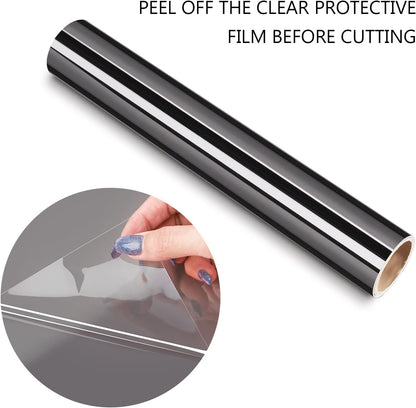 Space Gray Chrome Vinyl Wrap Metallic Permanent Adhesive Vinyl 1Ftx5Ft