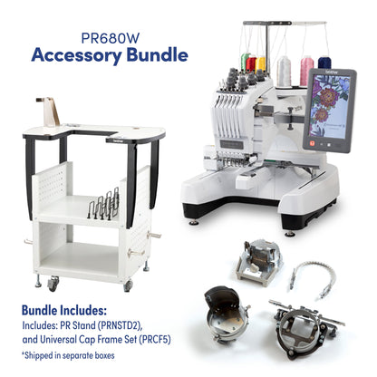 Entrepreneur W PR680WBNDL 6-Needle Embroidery Machine with Stand and Universal Cap Frame Set