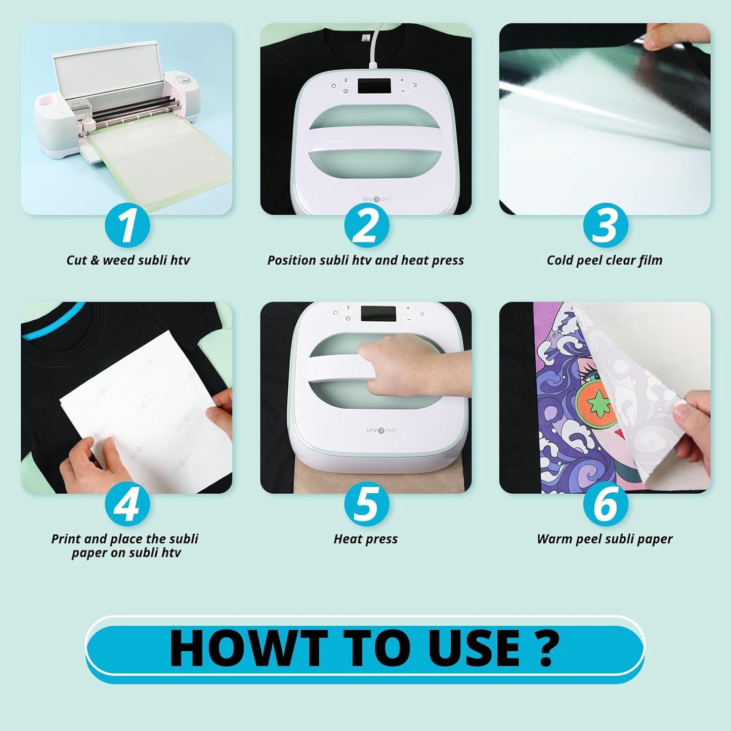 Sublimation HTV for Dark Fabric/Light Fabric 30 Pack - 12 * 10'' Matte Sublimation Vinyl - Sublimation Blanks for Sublimation Shirts/Hat/Pillow/Bag